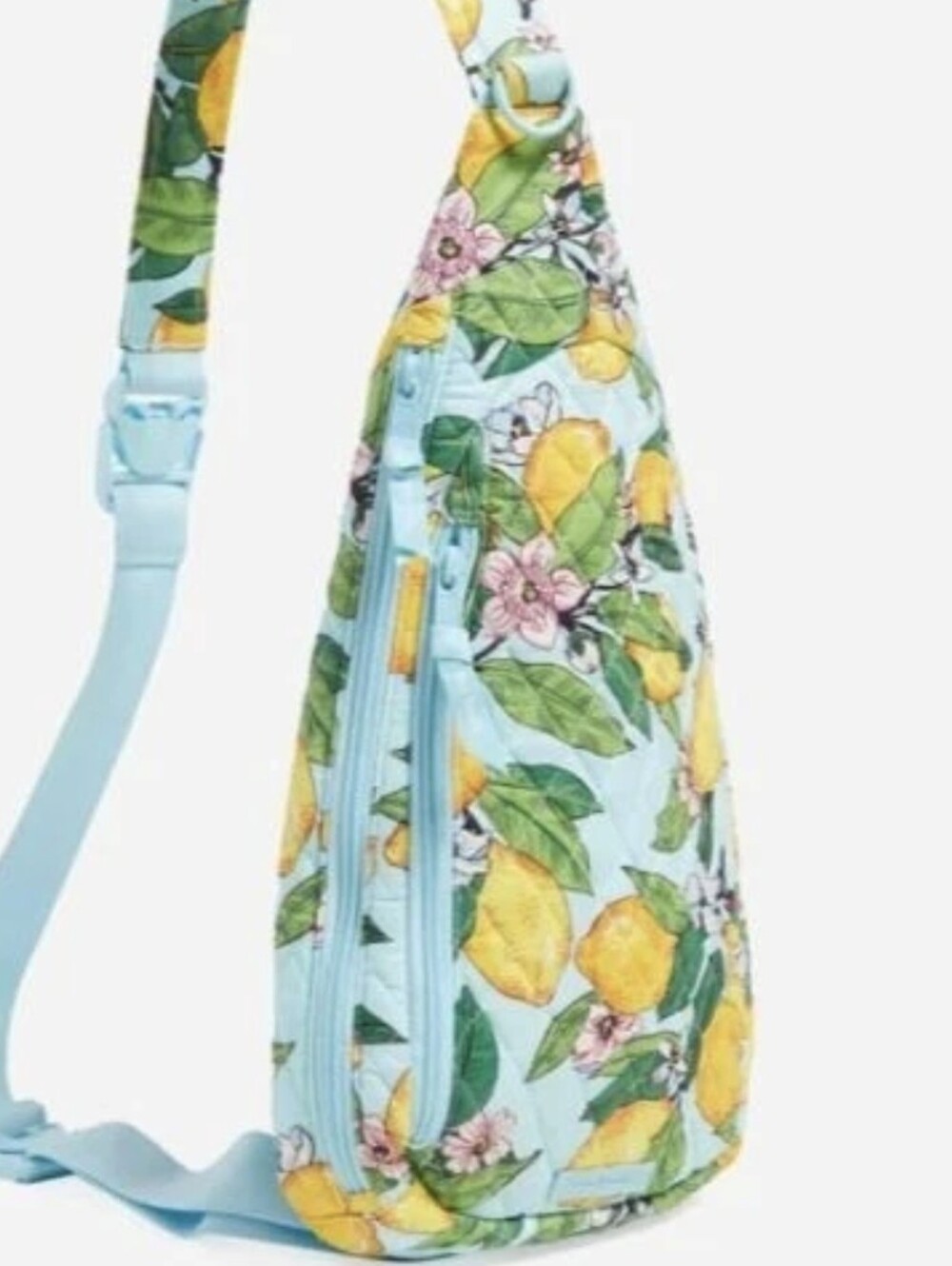 Vera Bradley Quilted Lemon Print Crossbody Sling Bag - Blue